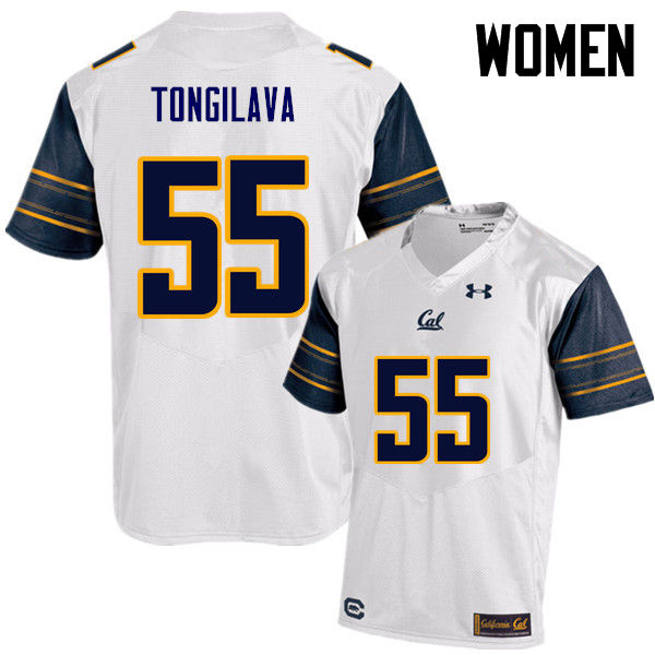 Women #55 Aisea Tongilava Cal Bears (California Golden Bears College) Football Jerseys Sale-White